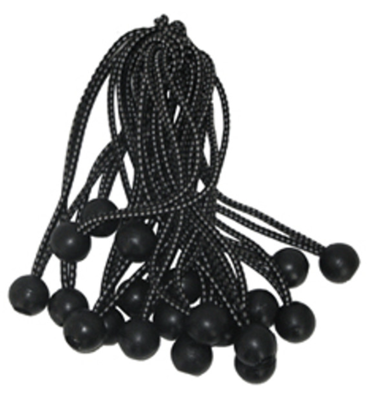 Black elastic ball bungee cords for tarp and banner fastening